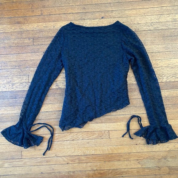 See You Monday Tops - See You Monday Asymmetrical Lace Long Sleeve Top